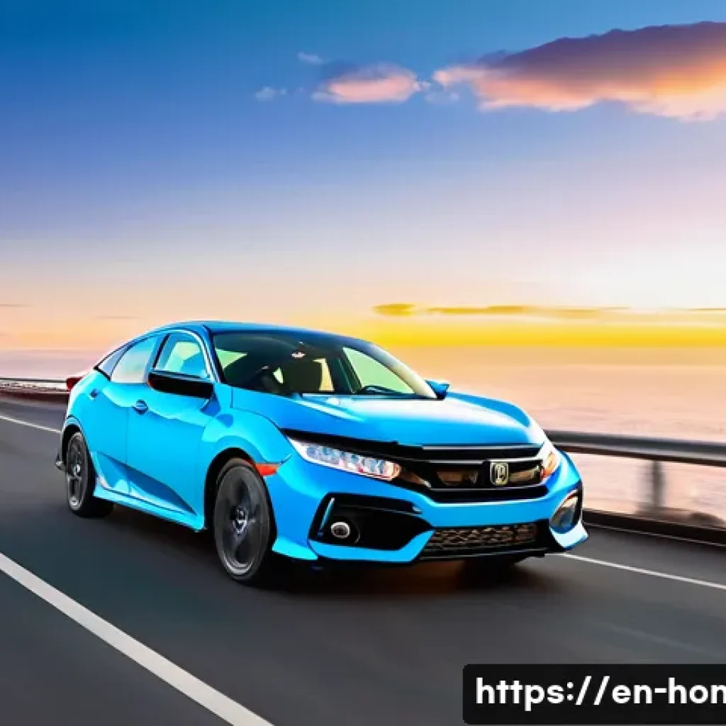 혼다 시빅의 최신 디자인 리뷰 - **Prompt: "A sleek, modern 2025 Honda Civic Sport Touring Hybrid sedan in 'Blue Lagoon Pearl' gracef...