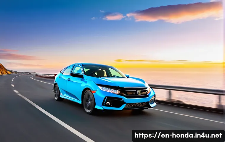 혼다 시빅의 최신 디자인 리뷰 - **Prompt: "A sleek, modern 2025 Honda Civic Sport Touring Hybrid sedan in 'Blue Lagoon Pearl' gracef...